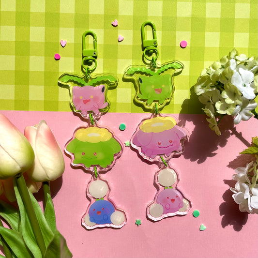 Jumping Plant Babies Linked Keychain