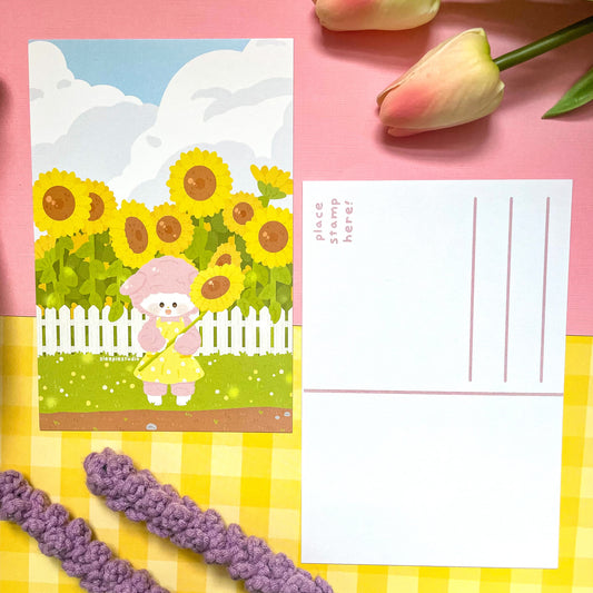 Sunflowers & Piano Postcard Print